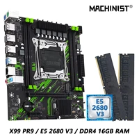 MACHINIST PR9 X99 placa base Combo Intel Xeon E5 2680 V3 CPU + DDR4 8GBx2 2133MHz RAM de doble canal opcional kit de computadora