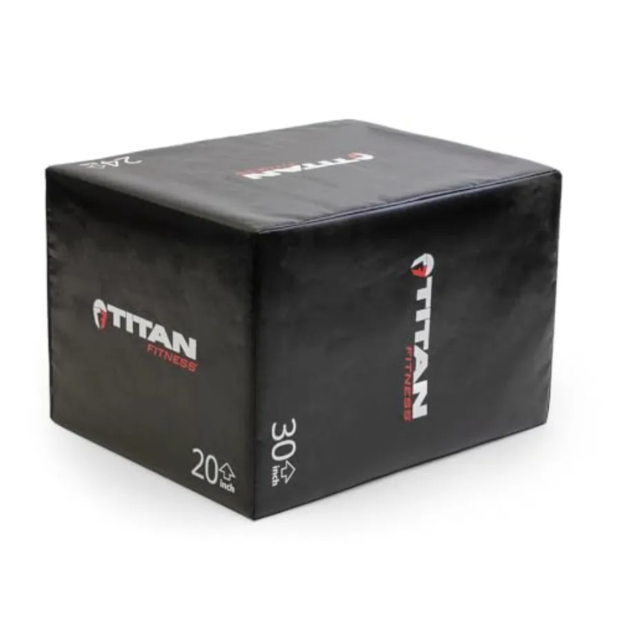 Titan Fitness Plyometrische Sprungbox aus weichem Schaumstoff, 20 Zoll, 24 Zoll, 30 Zoll, professionelle Schaumstoff-Plyobox für Zuhause, Garage, Fitnessstudio, Training, Step-Up-Übung