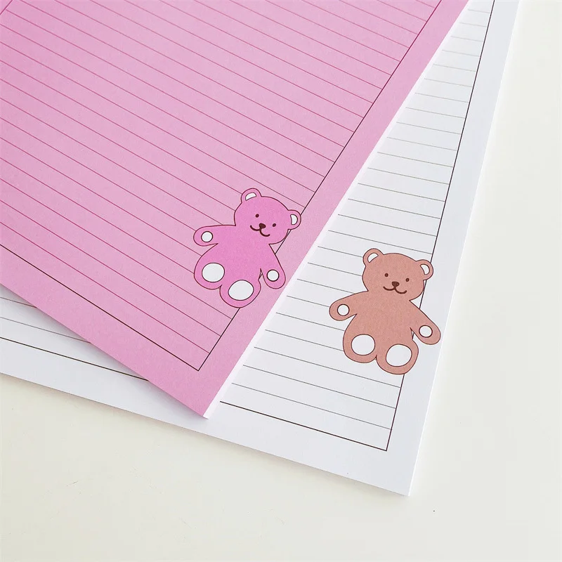 Korean Ins Cartoon Cute Bear Memo Pad B5 Student Kawaii Diary Study Draft Notebook Loose-leaf School Stationery 30 Sheets