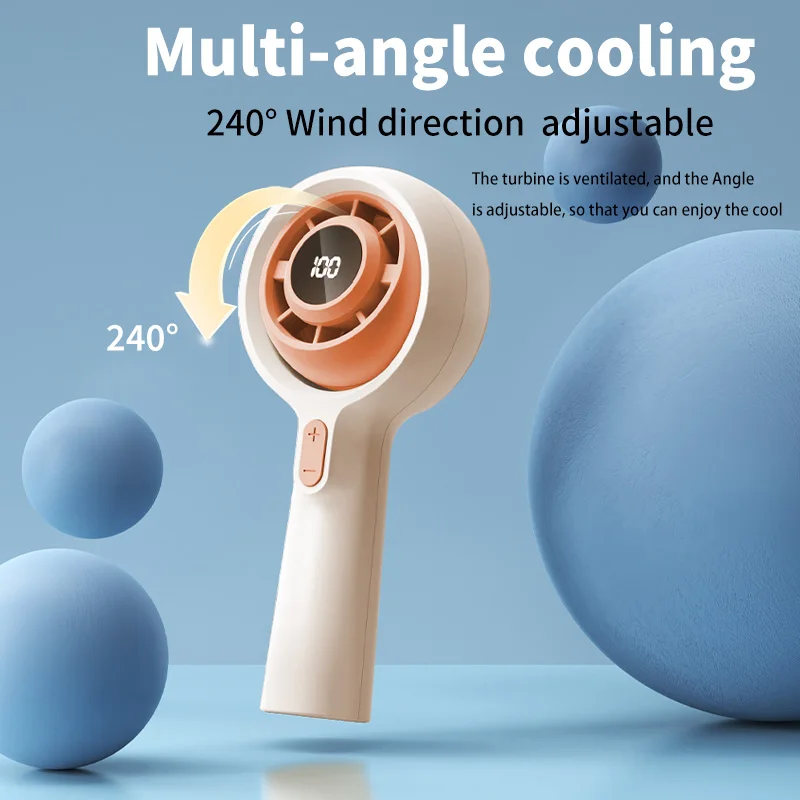 

High-Speed Portable Handheld Fan with Adjustable Speeds, 150000RPM, Rechargeable 3000mAh Battery, 5W Power, ABS+PP Material