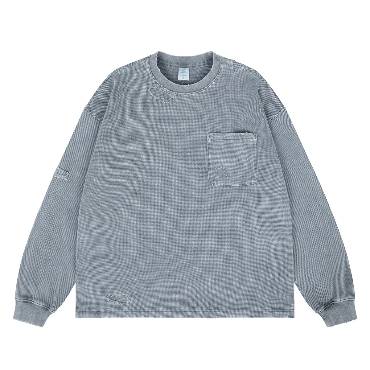 

New Japanese long-sleeved waffle t-shirt in solid color for autumn/winter 2025