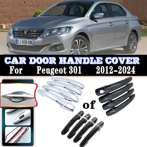 Manijas de puerta de coche para Peugeot 301, accesorios de decoración de arañazos exteriores, Citroen C Elysee 2010 ~ 2018
