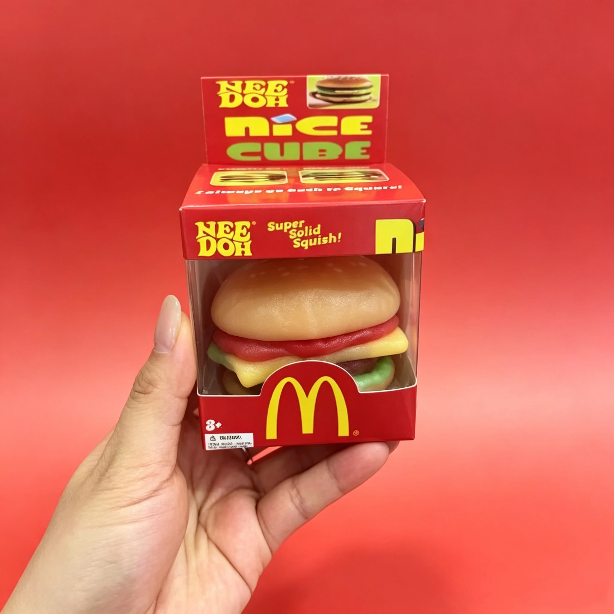

Nee Doh Nice Cube Hamburger Squishy Toy Super Solid Squish Burger Fidget Toy Slow Rebound Stress Relief Squeeze Sensory Toy for