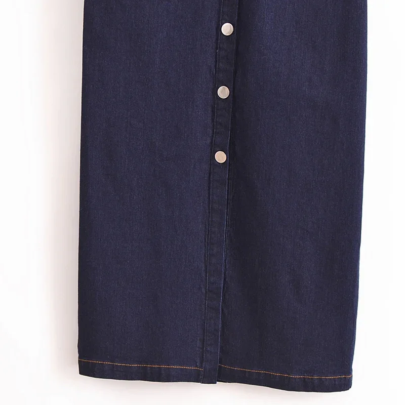 TRAF-Vestido camisero largo con volantes para mujer, traje sin mangas con botones en la parte delantera, informal, para vacaciones, verano, 2024