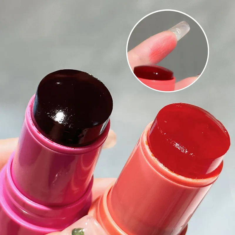 Jelly Blush Stick Gehydrateerd Langdurige Matte Rouge Wangcontour Lippenstift Sticker 3-In-1 Melk Tint Gezichtsblusher Make-Up