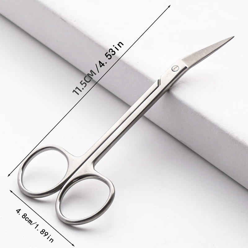 Dental Surgical Medical Scissors Oblique Cut Dressing Curved Sharp Shears Stainless Steel Tools