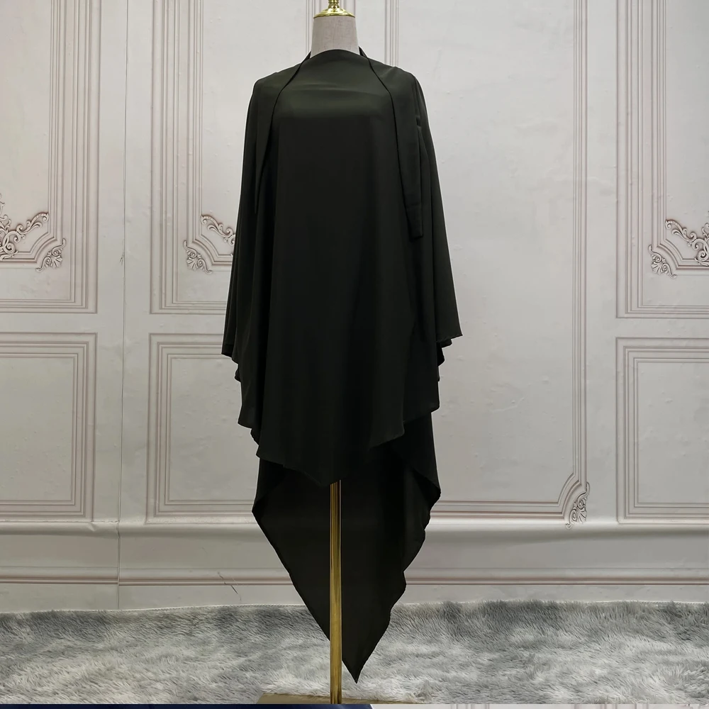 Women Muslim Plain Khimar Hijab Scarf Headcover Prayer Garment Headdress Dubai Saudi Turkey Niqab Nikab Ramadan Islamic Clothing