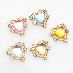 Fashionable New 10pcs Gold Love Small Jewelry Diy Jewelry Accessories Wedding Dress Rhinestone Sewing Decoration