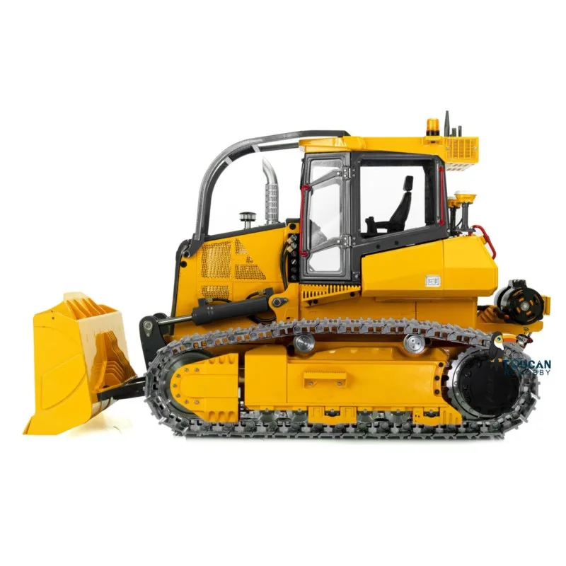 In Magazzino Metallo 1/14 RC Dozer Idraulico LESU Aoue 850K Verniciato Giallo Assemblato Bulldozer Engeerning Modello di Camion Giocattolo Macchina Regalo