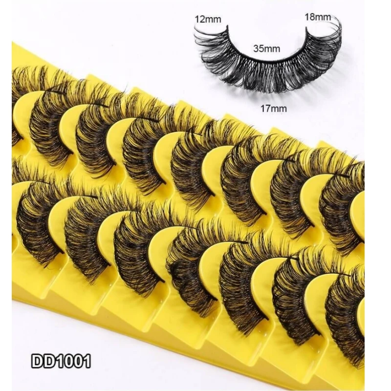 1Pc 10 Pairs of Natural Thick and Convenient Self-adhesive Fake Eyelashes DIY Eyelash Decoration For Girls as Holiday Gifts