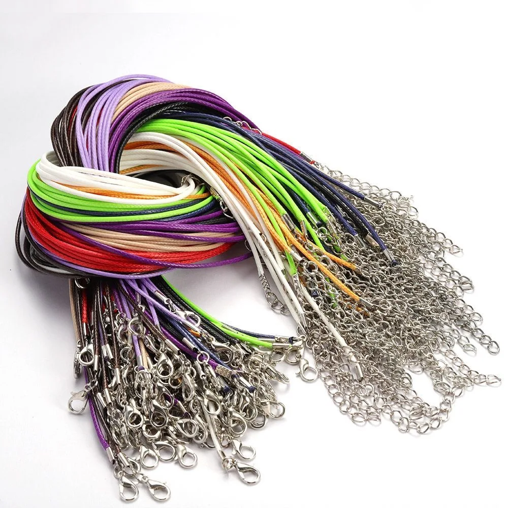 

10Pcs/lot Dia 1.5mm Leather Cord Necklace With Clasp Adjustable Braided Rope for Jewelry Making DIY Necklace Bracelet Supplies