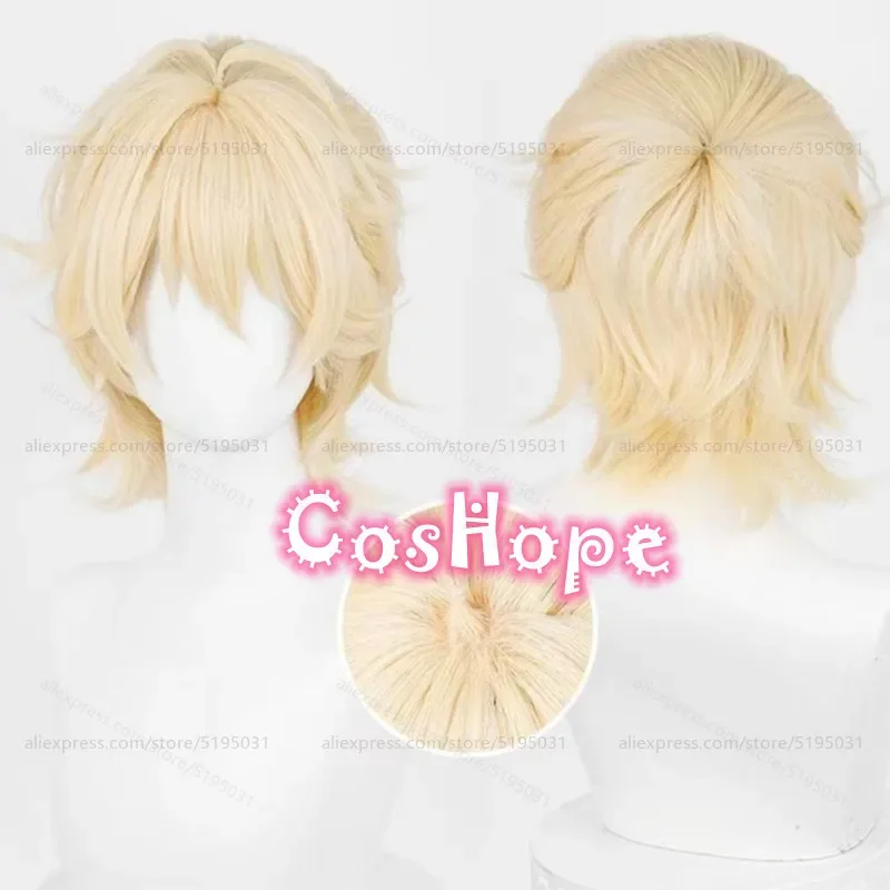 Luka Cosplay Wig 30cm Short Milk Golden Wig Cosplay Anime Cosplay Wigs Heat Resistant Synthetic Wigs  image 5