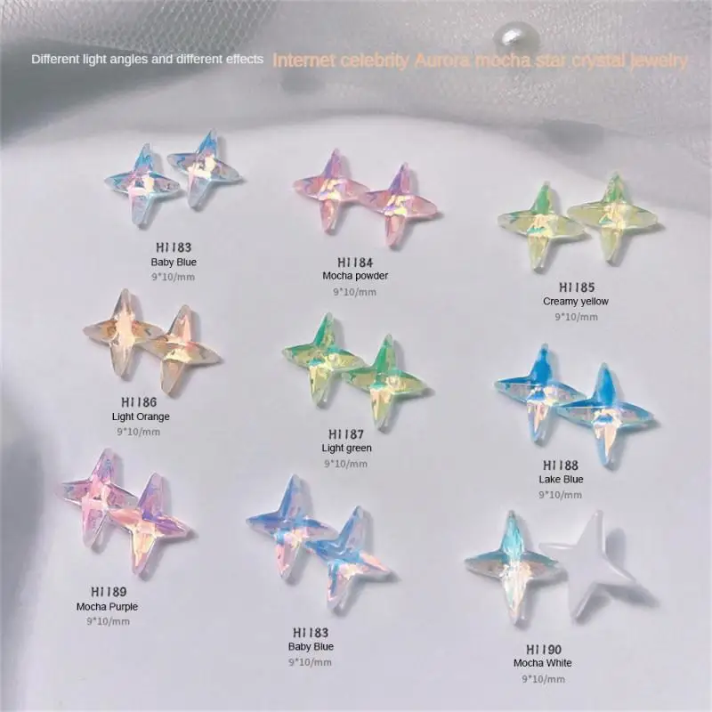 Star Rhinestone 8 Models Preferred Material Star Design Various Colors Polished Round Nail Supplies Nail Art Accessories Aurora