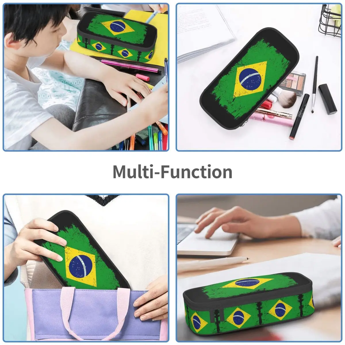 Флаг страны Бразилии, Турист Бразилии, сбор страны Бразилии, пенал, школьная коробка для ручек, сумка для карандашей, канцелярские принадлежности, сумка-держатель для ручек
