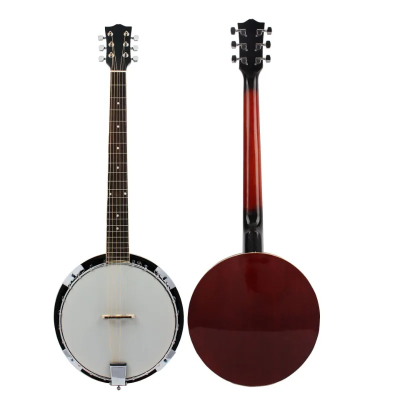 Zessnarige Banjo Log Shabili 6-snarige Turtledove Oefenen met westerse snaarinstrumenten Accessoires Band Begeleid Folk
