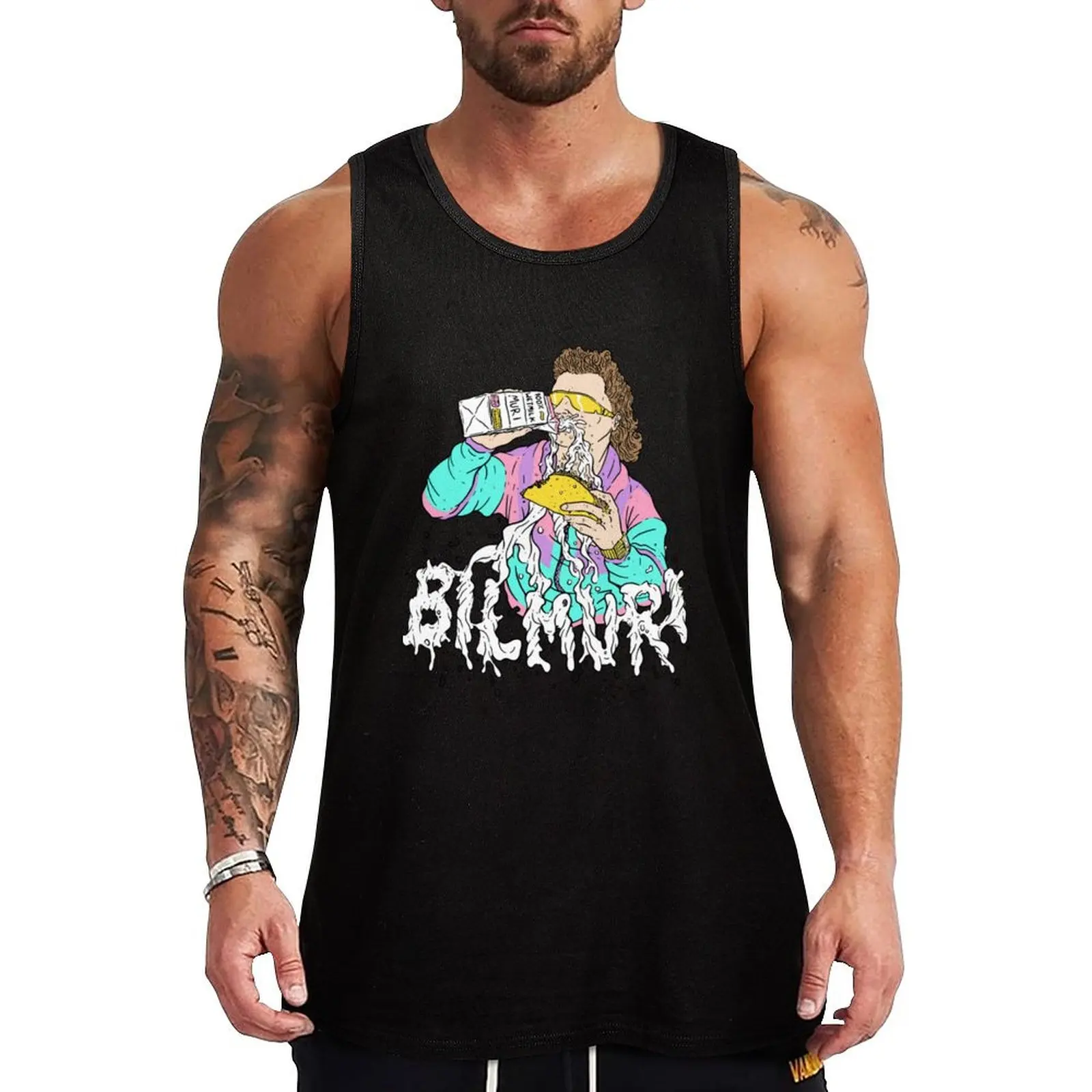 

Bilmuri Merch Wet Milk Tank Top anime gym clothes for men summer Men's sleeveless t-shirt