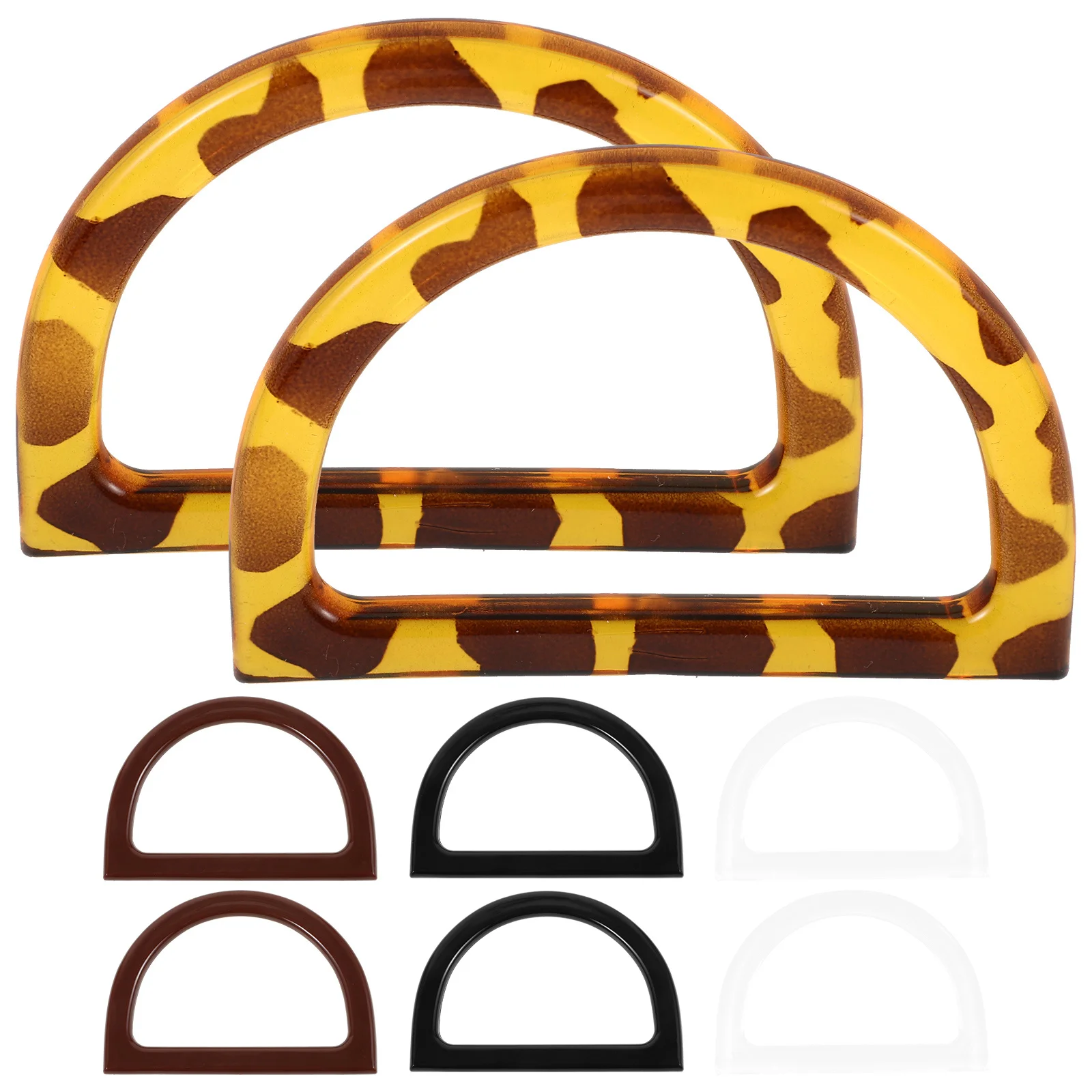 

8Pcs Box Bag Handles Sturdy ABS Lightweight Smooth Replacement for Handbag Carry Bag DIY Decoration D Shape Grip
