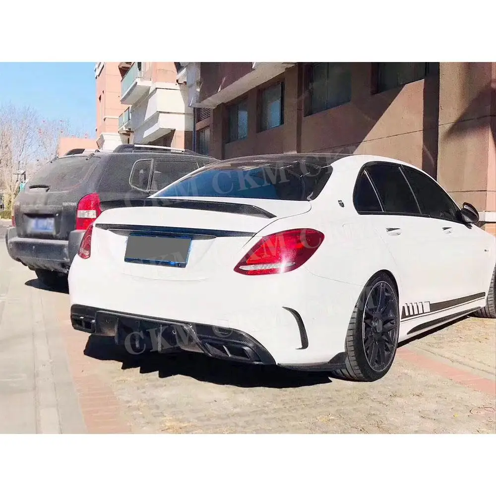 

Задний спойлер багажника из углеродного волокна, крыло для Mercedes Benz C Class W205 C205 2014-2022, спойлер на заднее крыло багажника с утконосом