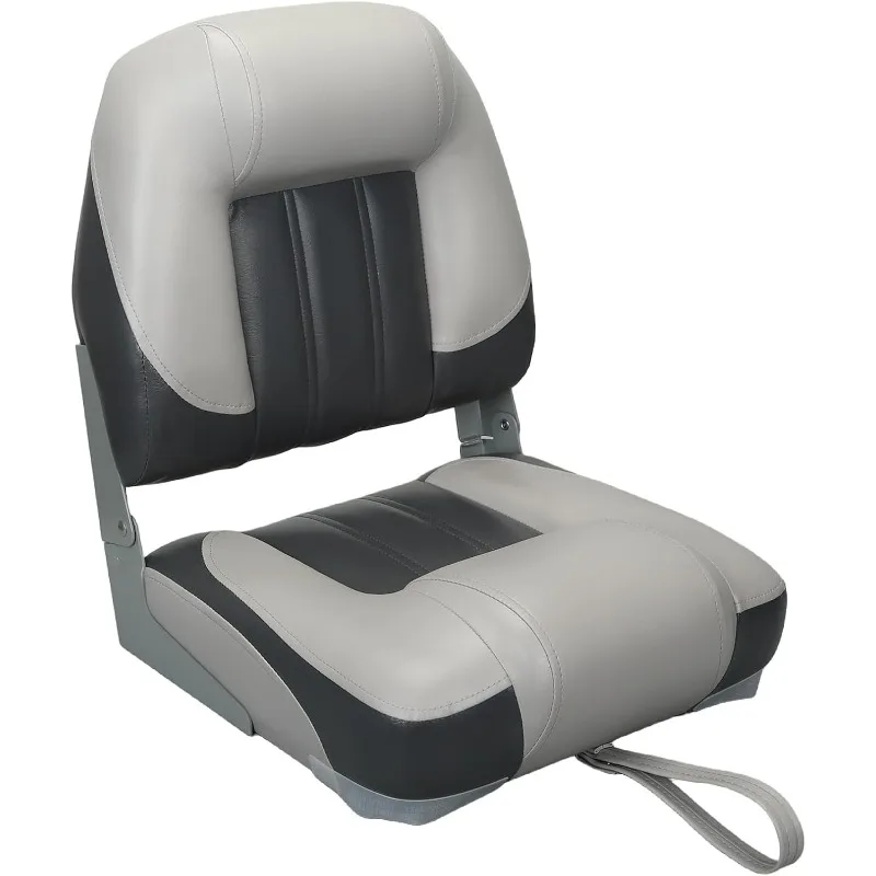 

Elite Folding Boat Seat Low Back Boat Seating Fold-Down Fishing Boat Seat, 2 Pack, Charcoal/Light Gray
