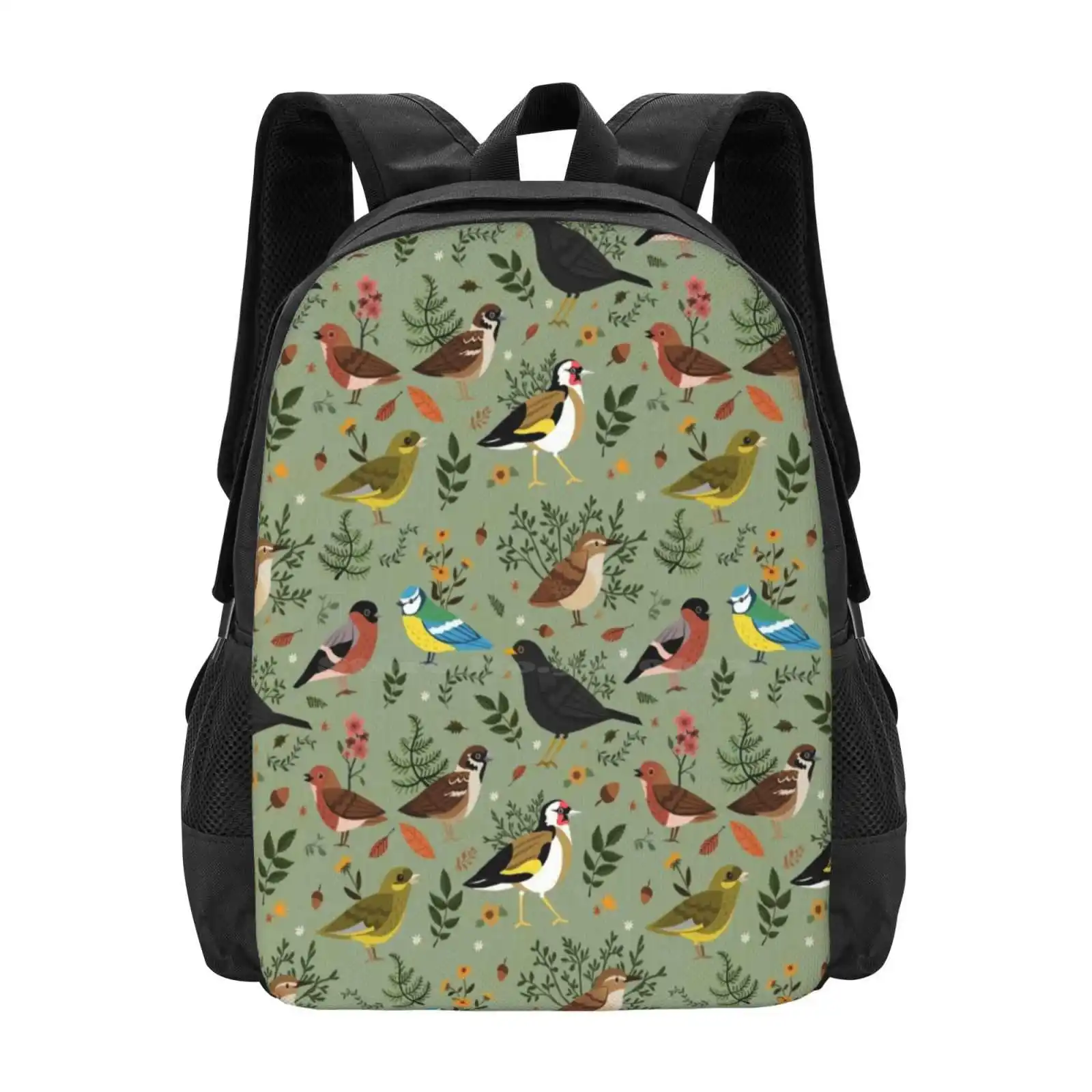 

Garden Birds Bag Backpack For Men Women Girls Teenage Birds Nature Cute Animals Woodland Forest Garden British Sparrow