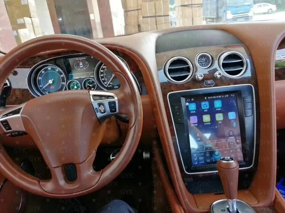 9.7 inch Android 14 For Bentley Flying Spur Continental 2012-2019 Vertical Screen Stereo Multimedia Player Carplay Auto BT 4G