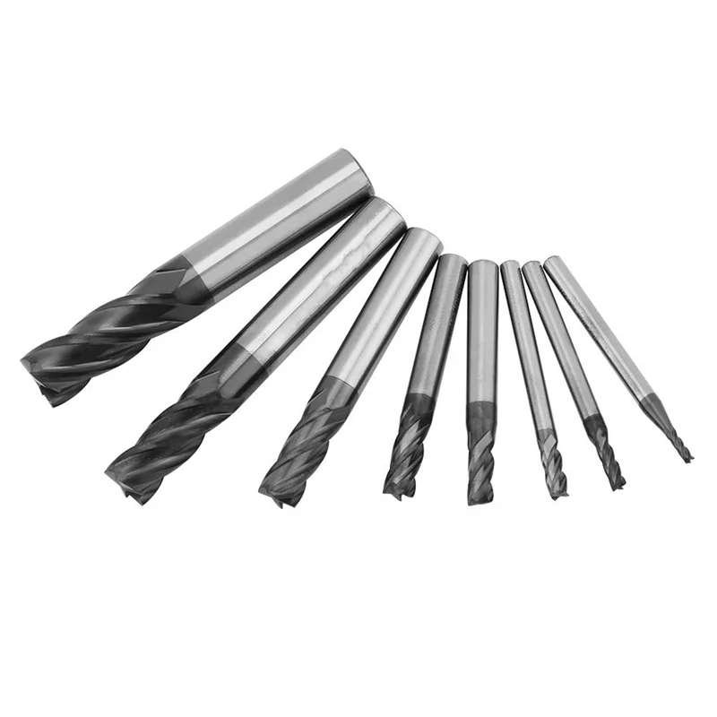 

AC88-24Pcs 2-12Mm Carbide End Mill 4 Flutes End Mill Set Milling Cutter Tool Kit CNC Carbide Milling Cutter Spiral Bits