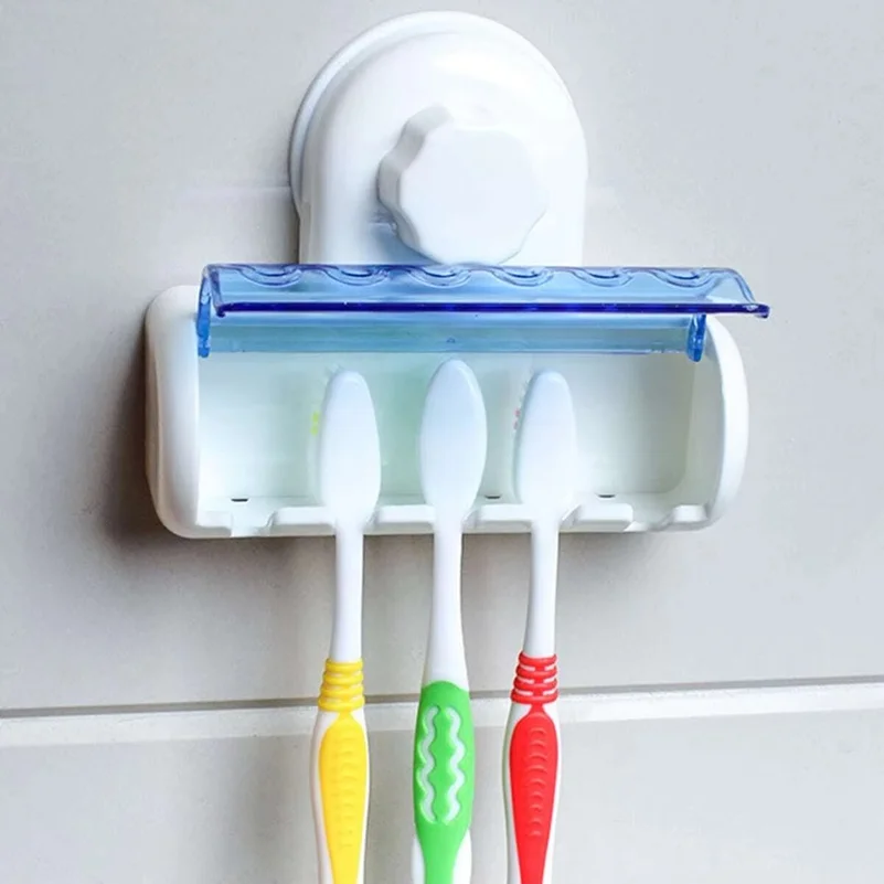 Bathroom Accessories Set Toothbrush Holder Wall Mount Stand Tooth brush Holder Hooks Suction Cup Bathroom Tools Toothbrush