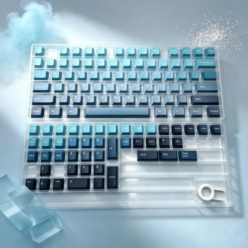 Keycap series personalized high-end original factory height PBT five sided heat sublimation compatible cross axis keyboard