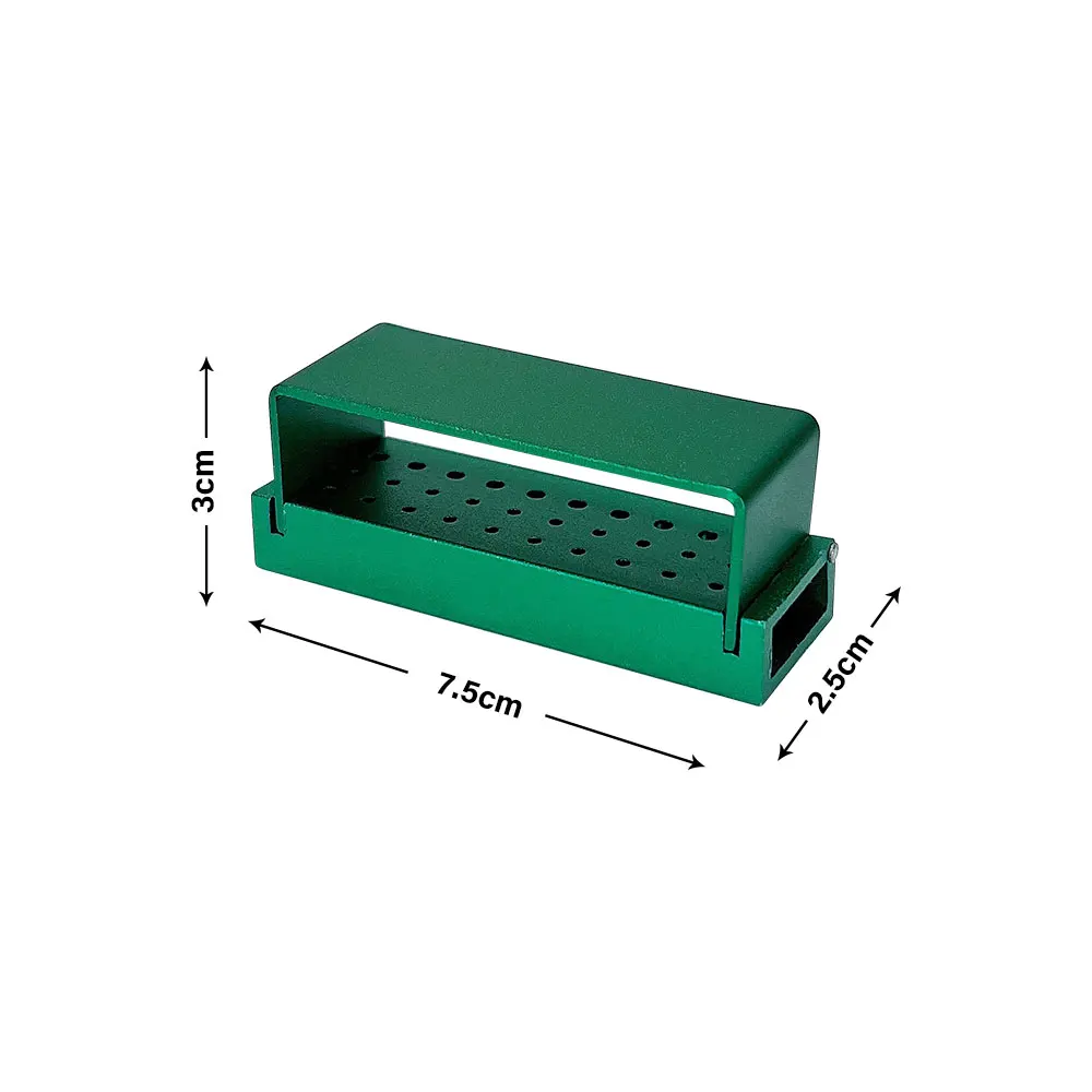 Soporte de aluminio para fresas dentales, caja de bloque de limpieza, esterilizador en Autoclave, estuche de desinfección para fresas de alta/baja