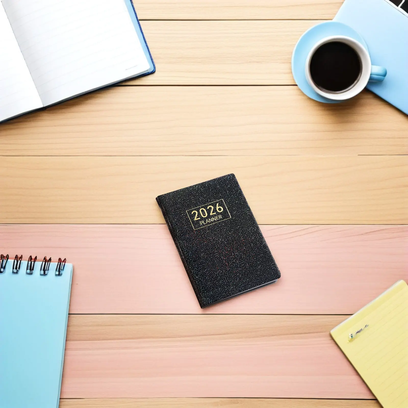 3Pcs A7 Pocket Size 2026 Mini Daily Planner Compact Portable Academic Schedule Book Sewn Binding Ink Resistant Paper