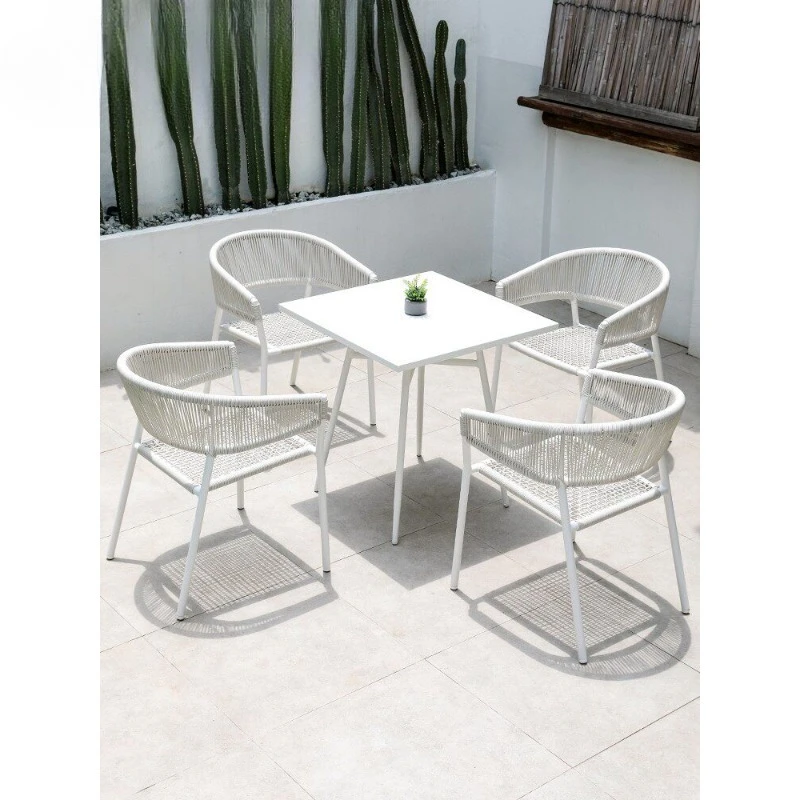 patio leisure chairs rattan chairs wrought iron outdoor terrace rattan tables and chairs