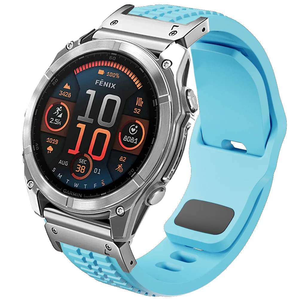 حزام سيليكون 26 ملم لساعة Garmin Fenix 8 7X Pro Tactix 7 EPIX Pro Quick Fit Soprts Band لـ Garmin Enduro 3 2X Instinct 3 2X