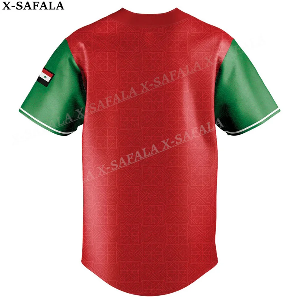 Syria Love Country Flag Coat Of Arms Syria 3D Printed Baseball Jersey Shirt Men's Tops Tee Oversized Streetwear Jersey-2