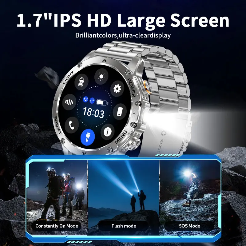 LIGE 2026 Outdoor New 1000mAh Battery For T-Rex 3 Ultra Military Grade Smart Watch Men IP68 Waterproof Bluetooth Call 100+ Sport