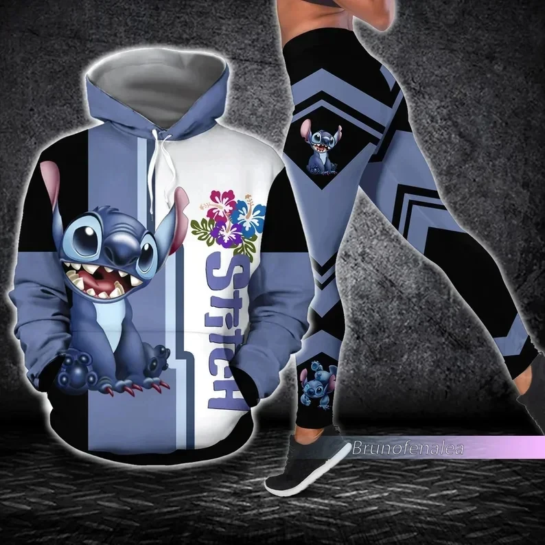 2024 3D New Women\'s Set Sports Hooded Yoga Pants Sports Disney Fashion Sportswear Essential Hooded sudadera moletons com capuz