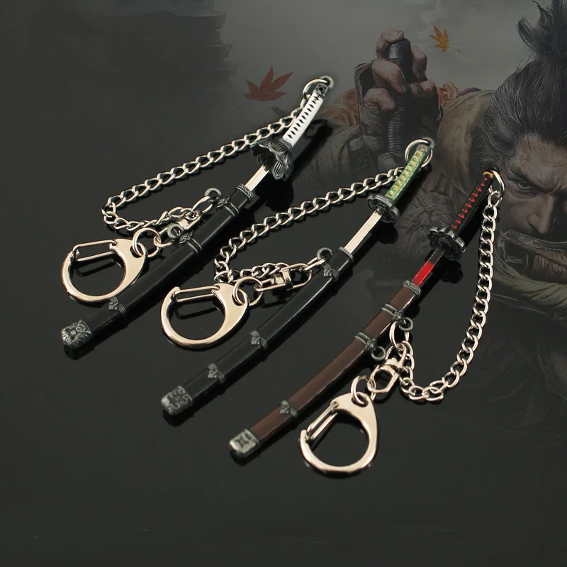 9 ซม.Fortal Blade เปิดประตูชุดจี้พวงกุญแจสําหรับชาย Genichirou Sekiro เงา Die สองครั้งแหวนโลหะแฟนเครื่องประดับของขวัญ