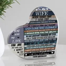 Gift for Wife Acrylic Heart Sign,Lover Plaque,I Love You Present Romantic Gifts for Holiday, Valentines Day, Birthday