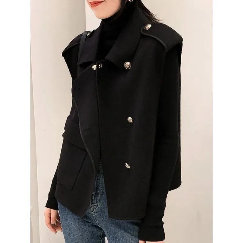 

Women's Short Sleeveless Vest Jacket Woolen Vest Trend Simple Temperament Commuting 2026 Fall and Winter New Woolen Vest Jacket