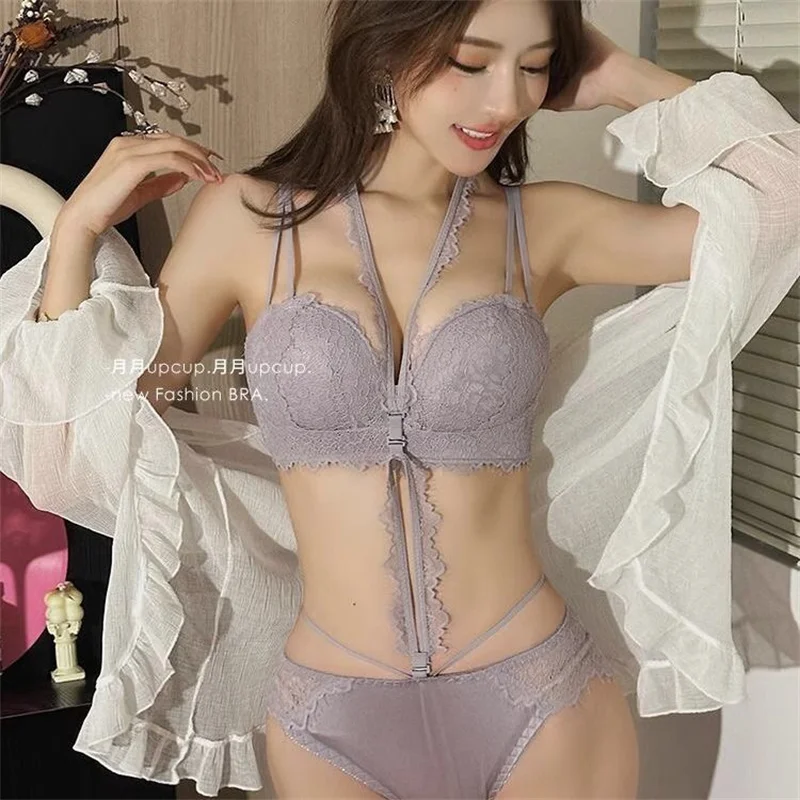 Lenceria Para Damas Red Lingerie Set for Women Korean Style Push Up Bra And Panty Set Women's Panties Underwear Mujer Bralette