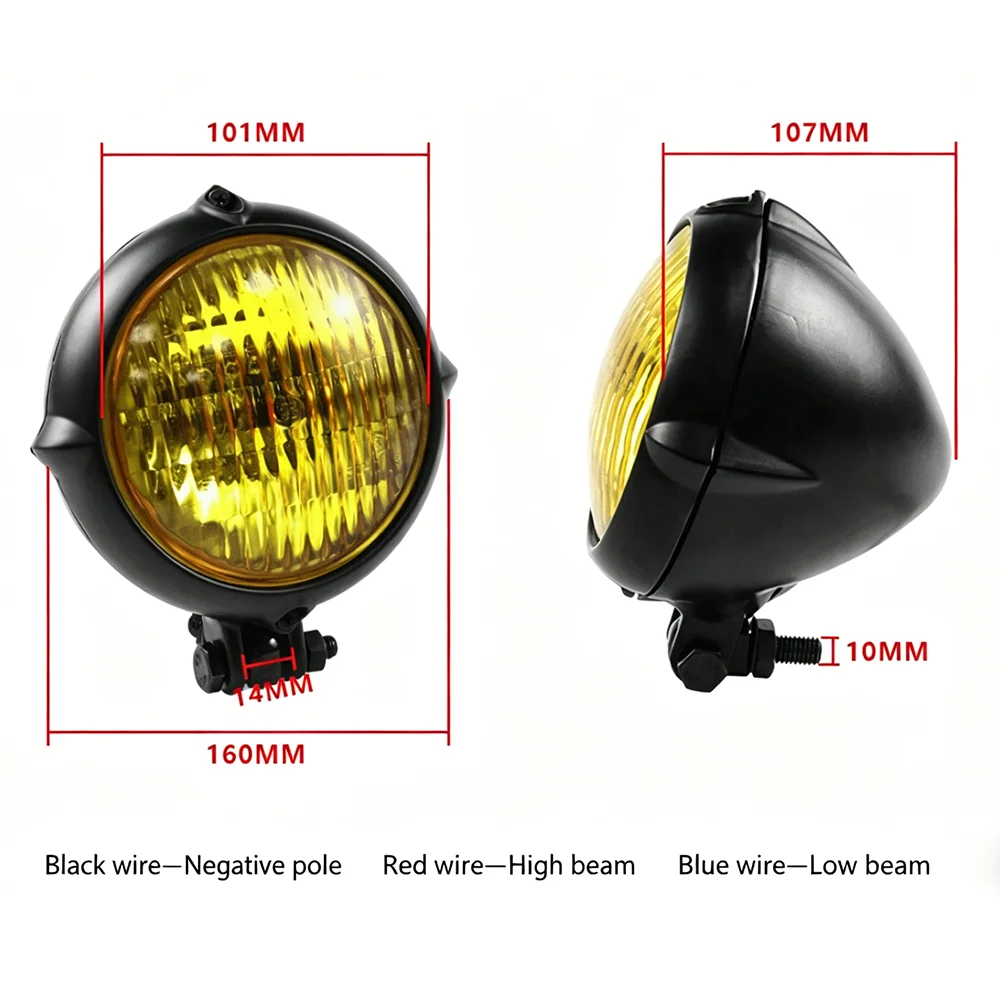 Motorcycle Vintage Front Headlight High Low Beam For Harley Bobber Chopper Custom Bikes Cafe Racer for Honda Suzuki Yamaha