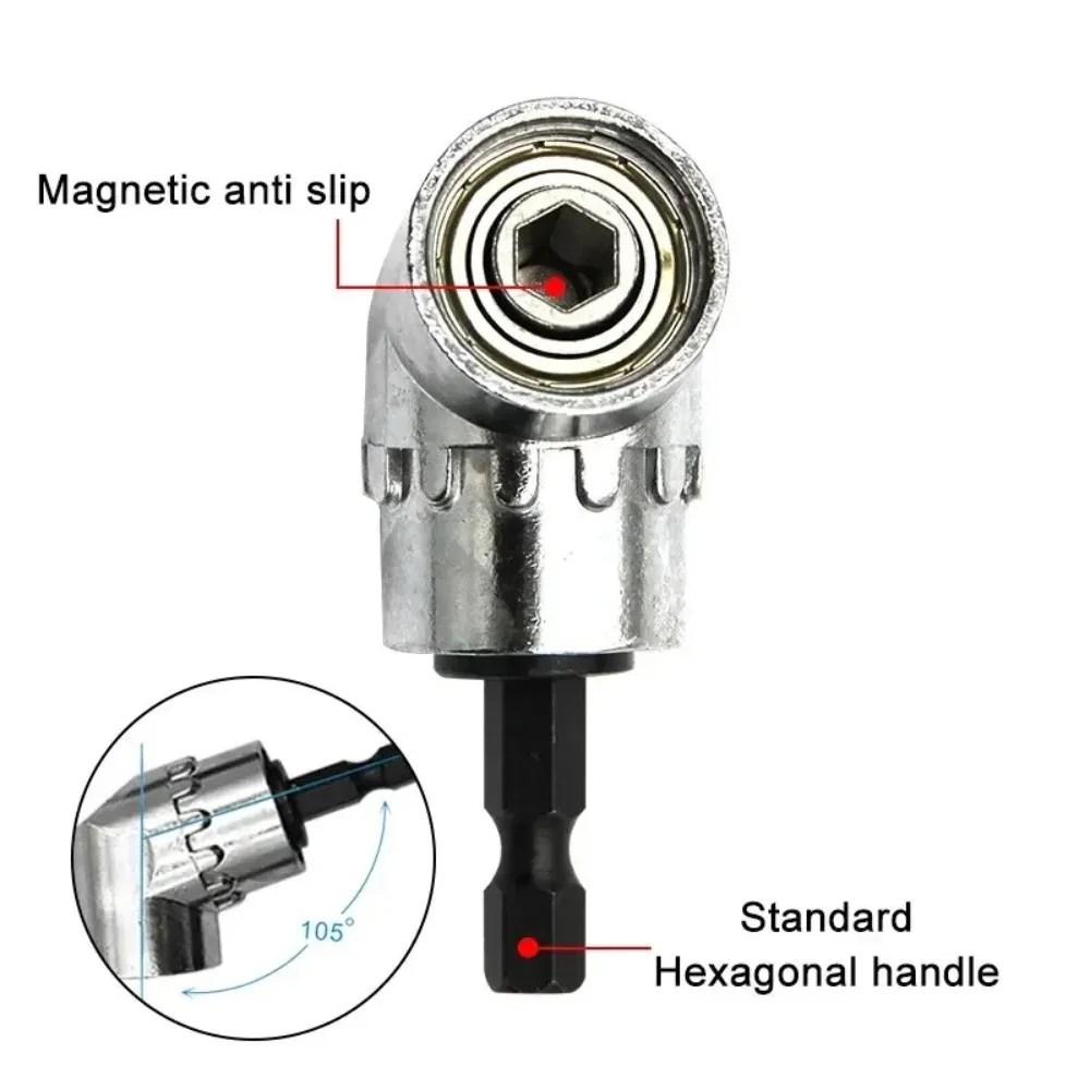 105 Degree Turning Screwdriver Joint Electric Drill Corner Attachment Extension Socket Screwdriver Head Tool Extension Bit Kit
