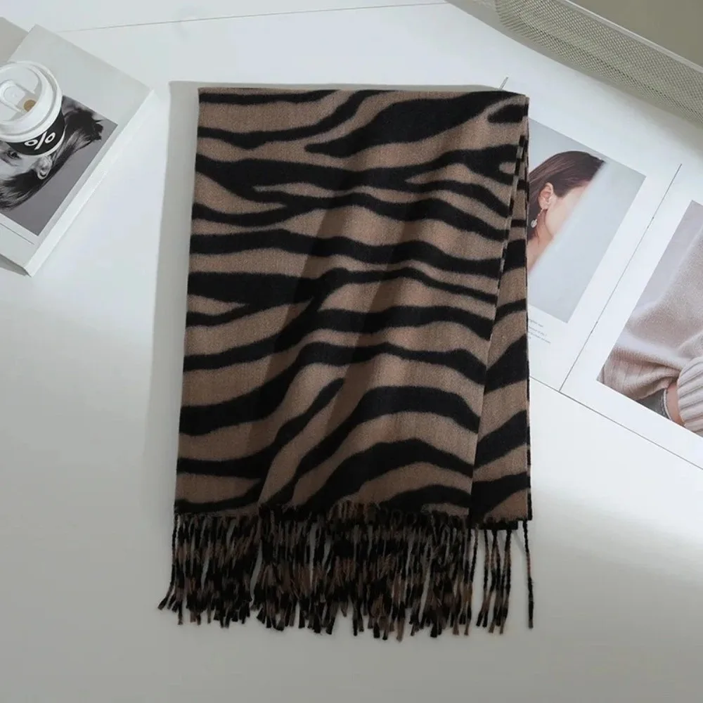 

Fashion Autumn Winter Imitation Cashmere Scarf Cold-proof Warmth Tassel Neck Warmer Thickened Shoulder Wrap Women's Shawl