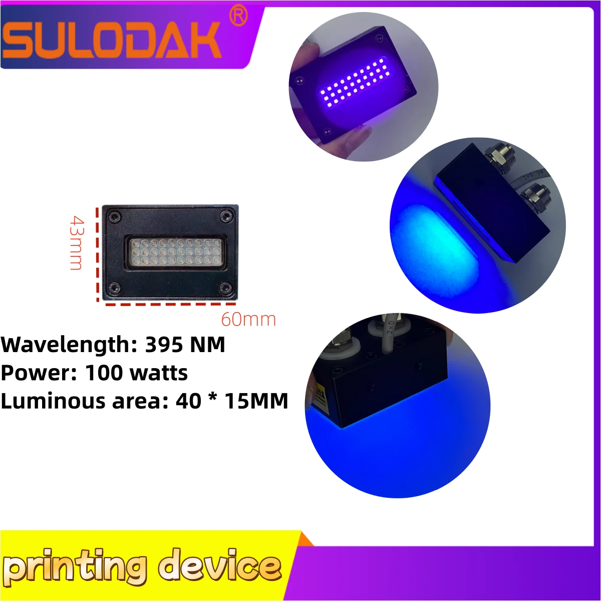 4015 395nm Water-cooled UV Light Printing Equipment with UV Curing Lamp