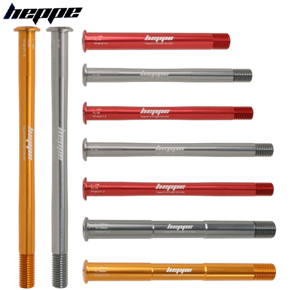HEPPE Bike M12 M15 Thru Axle MTB Road Bike Front Rear Wheel Hub Shaft Skewer 12x100/110 15x100/110 12x142/148 Thru Axle