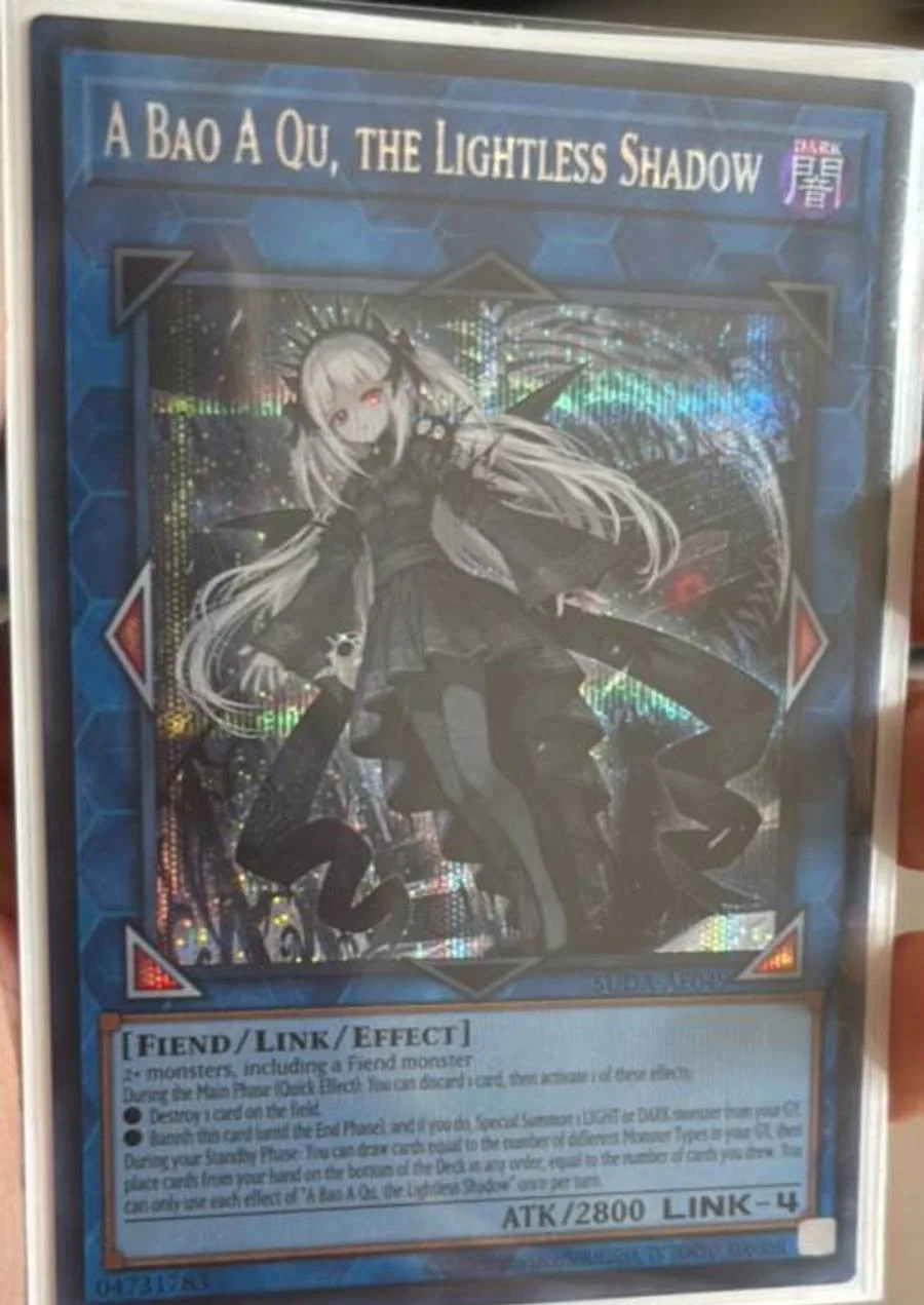 yugioh-konami-duel-monsters-suda-ae049-a-bao-a-qu-l'ombra-senza-luce-segreto-rara-collezione-asiatica-inglese-carta-menta