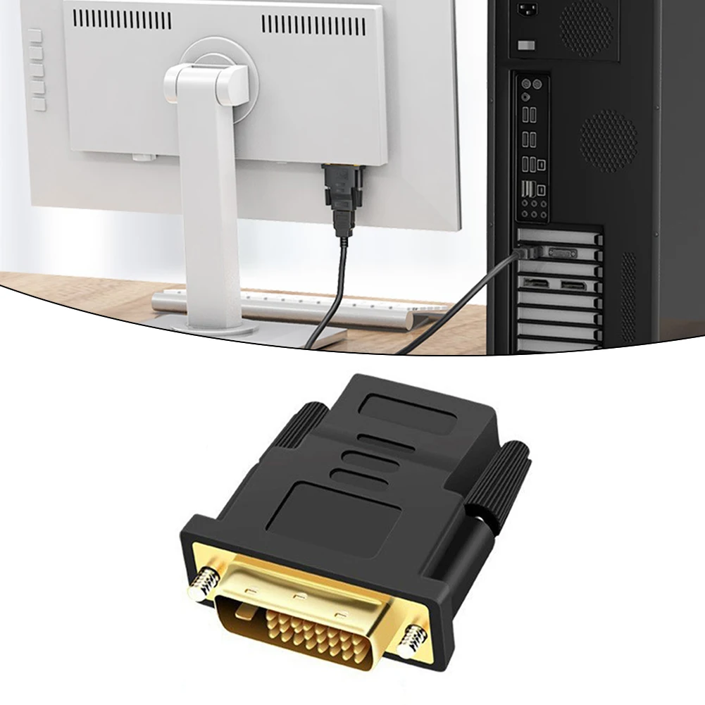 24k Vergulde Plug Man-vrouw DVI Converter 1080P Voor HDTV Projector Monito DVI 24 + 1 Naar HDMI-compatibele Adapter Kabels