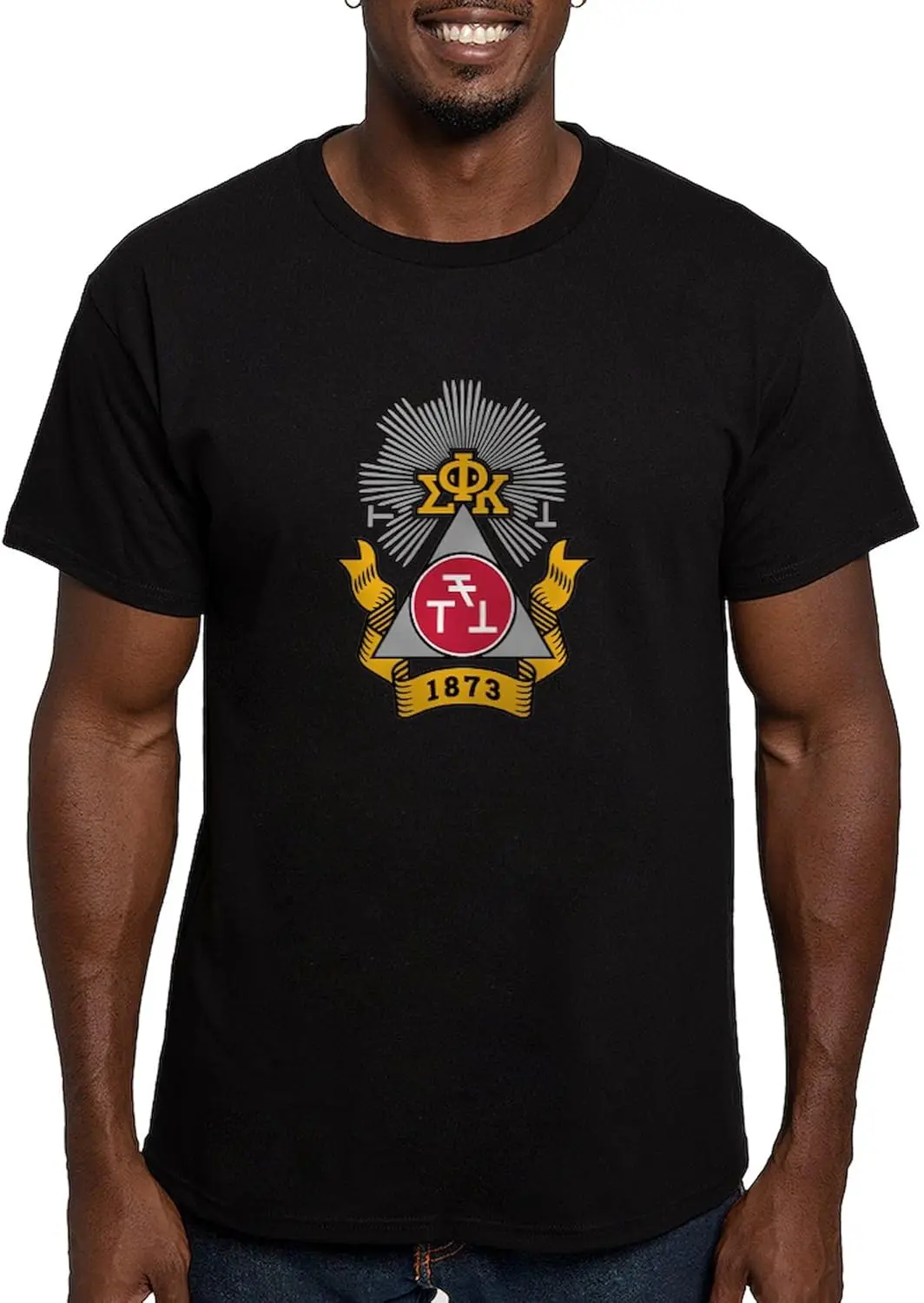 CafePress Phi Sigma Kappa Crest T Shirt Men's Fitted Graphic T-Shirt