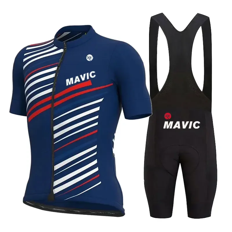 2025 Rx Mavic Cycling Clothing Men Cycling Set Bike Clothing Breathable Anti-UV Bicycle Suit Wear Bib Short Sleeve JerseyClothes