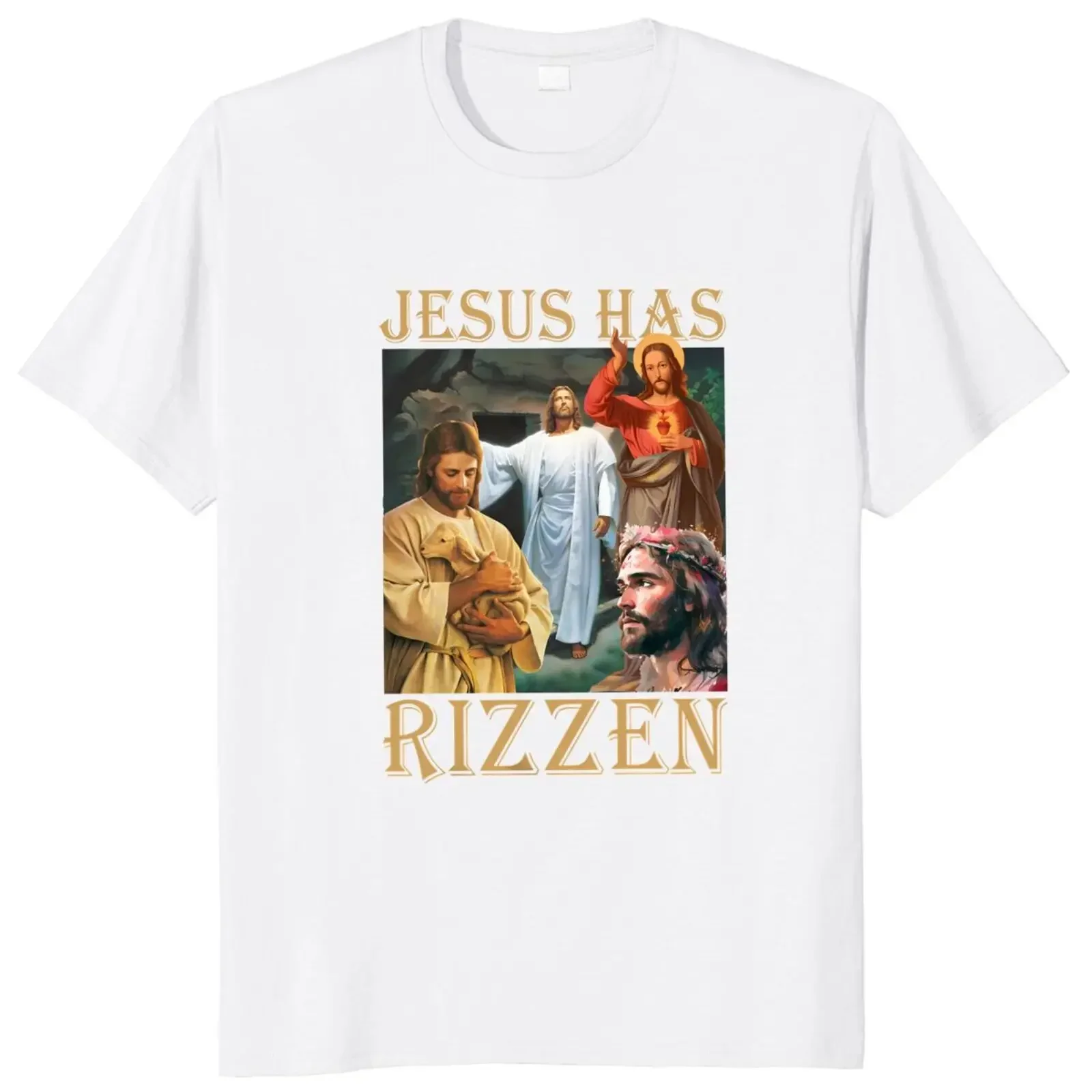 Rizzen T Shirt Retro hıristiyan dini vardır Harajuku  % 100% pamuk Unisex o-boyun yaz men clothing  harajuku image 5