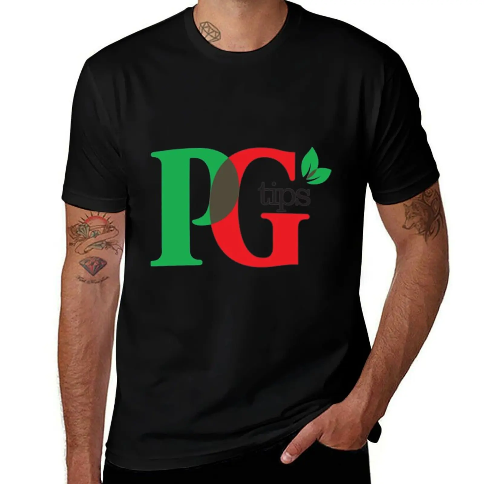 PG Tips T-Shirt mit Kunstmuster bedrucktes, lässiges Oberteil